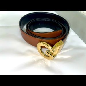 gues belt for men color brown and gold